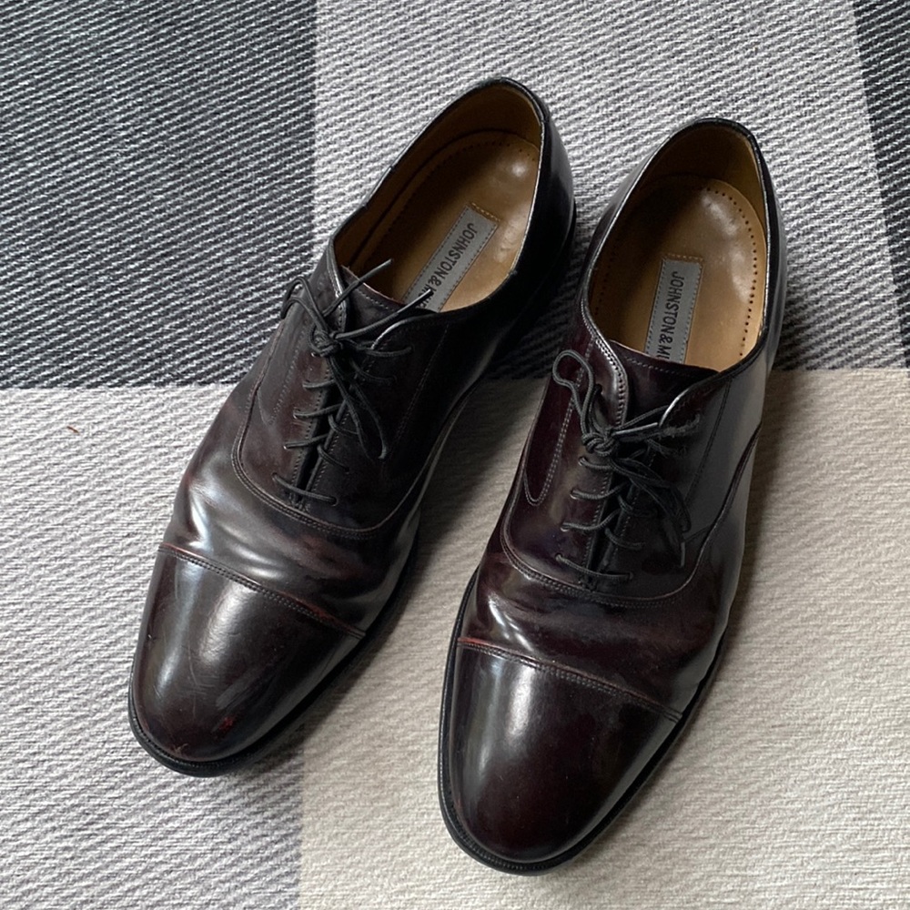 Johnston & Murphy Mahogany Leather Oxfords